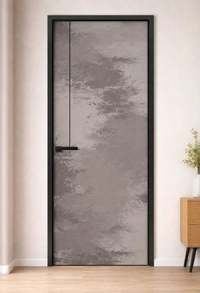 timber front door with glass
