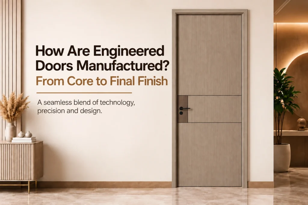Engineered door manufacturing process from core to final finish