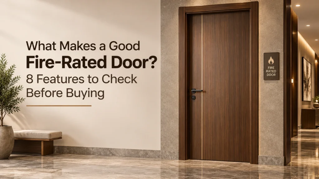 Luxury fire-rated door with eight key fire safety features